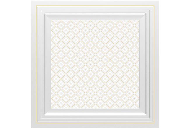 明媚春光-金色+瓷釉  450×450mm-全屋整裝客廳吊頂抗菌吊頂效果圖