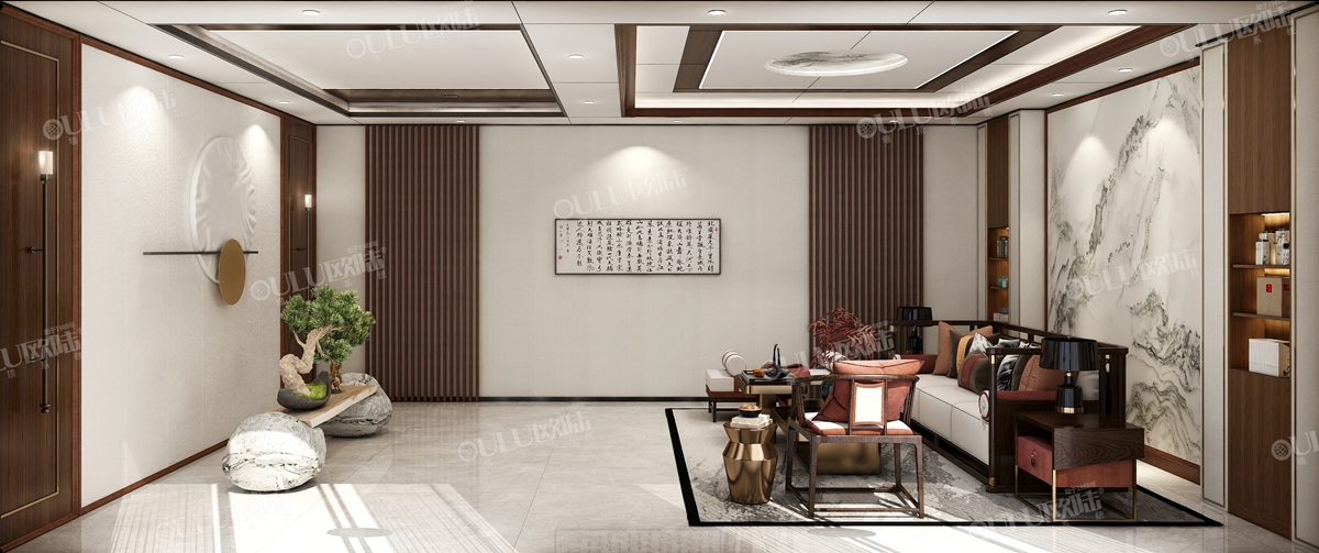 玉檀木，畫 客廳吊頂