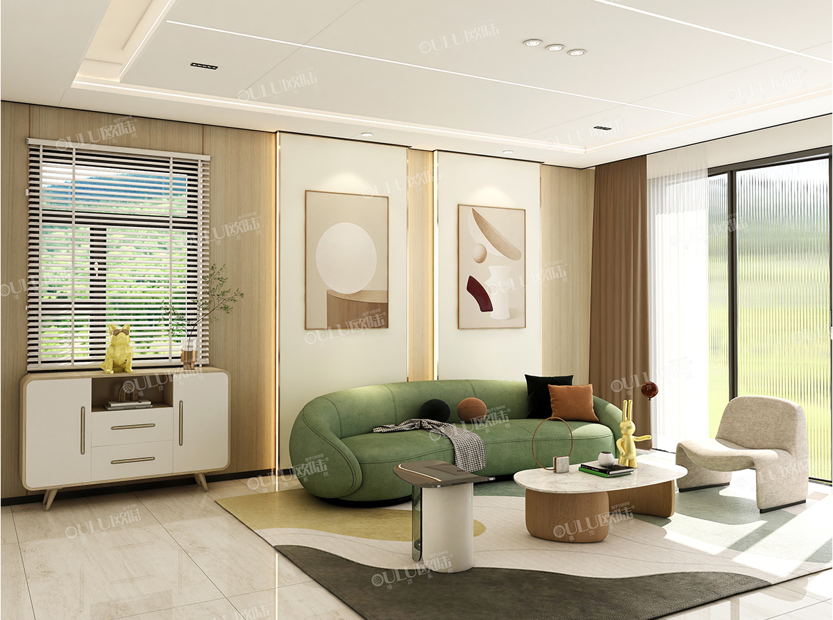 珠光柚木冰壺秋月西雅圖灰之路-客廳空間效果圖